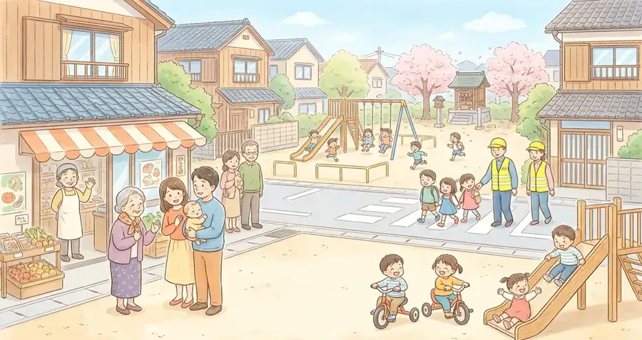 福岡市独自の子育て支援制度とサービス_見守られる子供たち