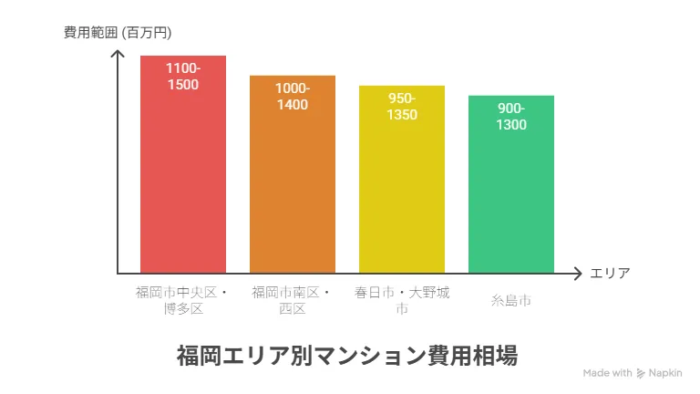 福岡市vs近隣エリア（春日市・大野城市・糸島市）費用比較