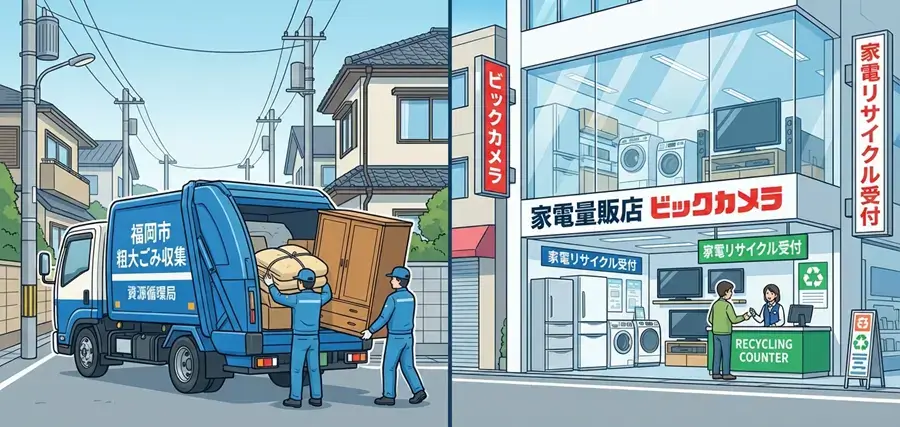 自治体回収と店舗回収の比較