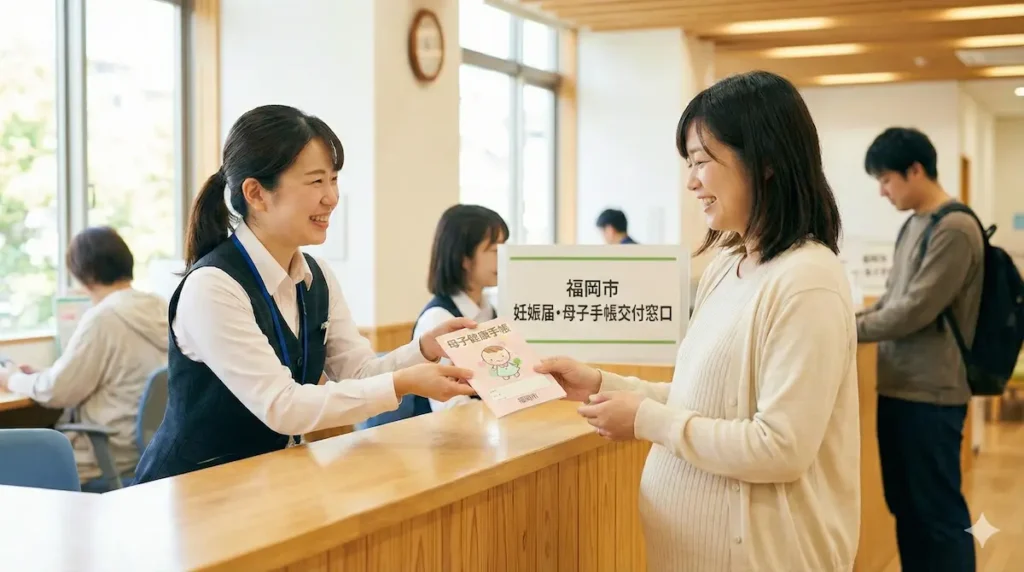 福岡市の母子健康手帳のイメージ
